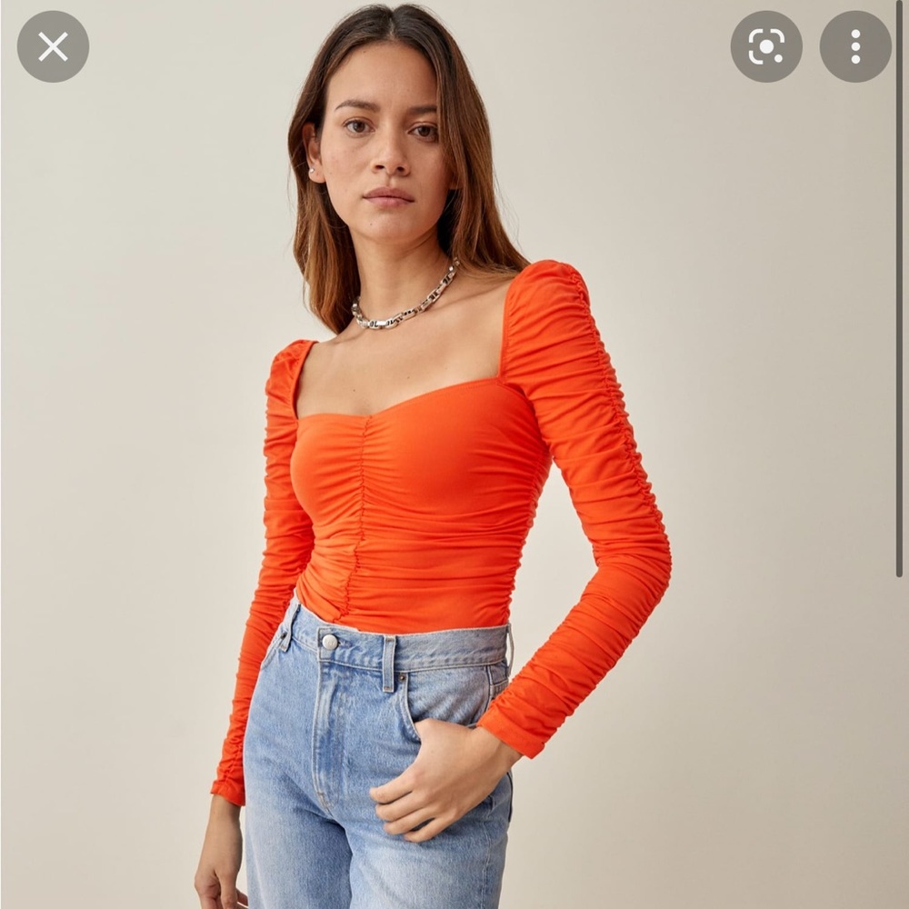 Reformation Esra Top Size Small in Flame